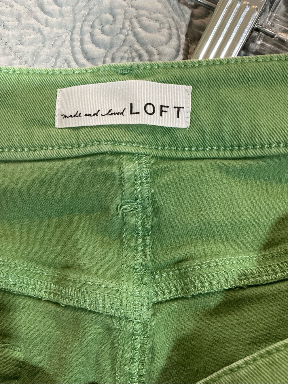 🤎 Loft The Kick Crop Green Denim Jeans - 12 / 31 (01093) - Picture 4 of 7